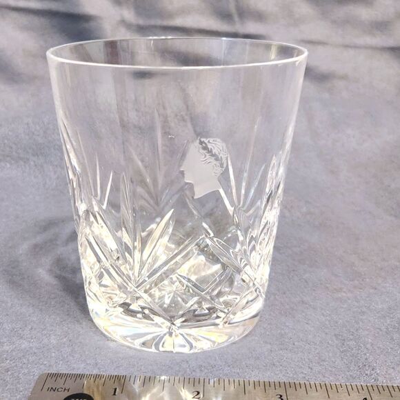 Vintage Crystal Cut Whiskey Tumbler Glass Caesar’s Palace Etched Head Logo Rare - Picture 7 of 8